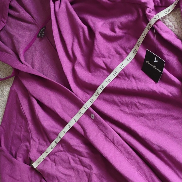 NWT Eddie Bauer Size Large WR Camp Fleece Hoodie Wrap Magenta - Picture 10 of 16